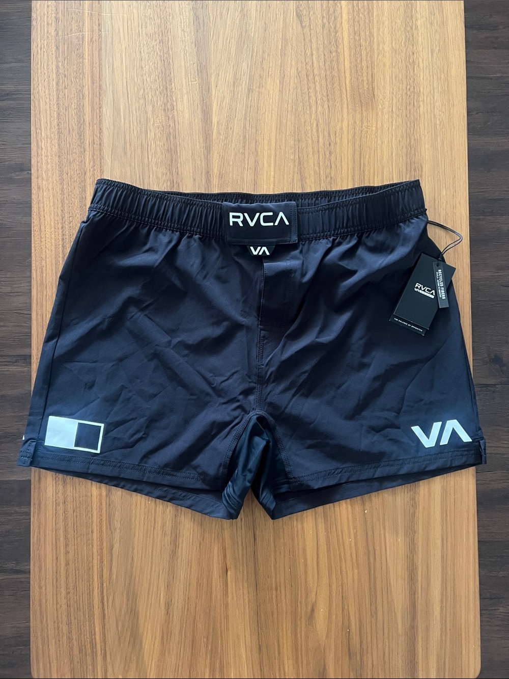RVCA Men's Black VA Logo Swim Trunks